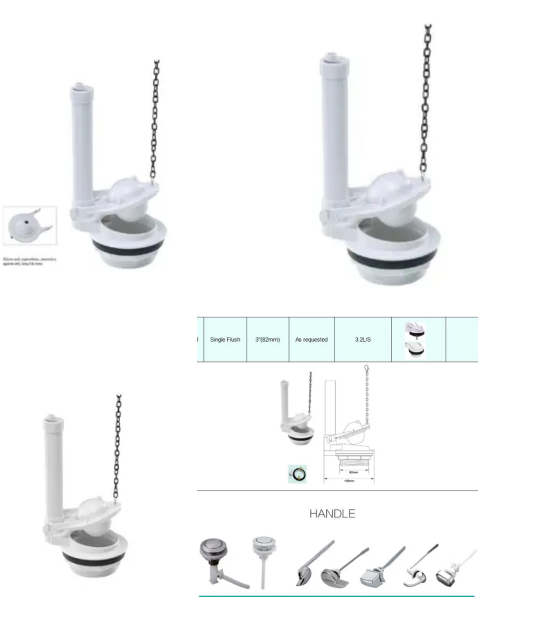 3 Inch Flushing Outlet Plastic Single Flush Toilet Flush Valve CE UPC CUPC Certified