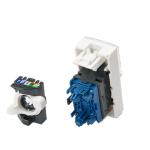 Exact Cables 45*22.5 French Face Plate UTP CAT6 Single Keystone Jack at Category