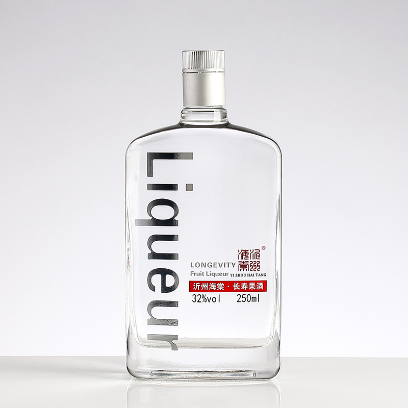 Collar Material Clear Glass 250ml Custom Wine Bottle for Fruit Liqueur Packaging