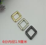 Shiny nickel zinc alloy 3/4 inch rectangle metal ring buckle for bags