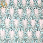 Elegant Beaded Decoration 3D Flower Lace Fabric Handmade Net Embroidery