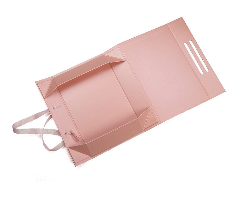 Custom Order Others Type Empty Paper Magnetic Folding Gift Packaging Box With Ribbon
