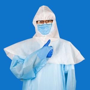 China Disposable Surgical Protective Nonwoven Hood , Waterproof Surgeon Nonwoven Head Hood factory