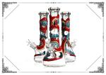 7MM Beaker Glass Bong Smoking Water Pipe With Stereoscopic Snake Art On Glass