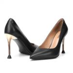 Stylish Slip On Leather Comfortable Pointed Toe Heels For Fashionable Women