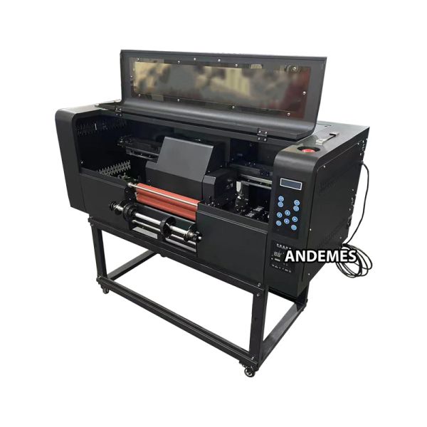 CMYKW V Ink Color Andemes A3 30cm Uv Dtf Printer Roll to Roll Printing with 3 Xp600 I1600 Head Sticker Printer