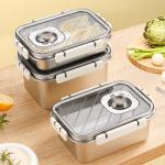 2L Stainless Steel Lunch Boxes Metal Food Containers With Refrigerator Safe