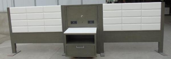 wooden queen upholstery headboard with power hubs ,casegoods, hotel furniture