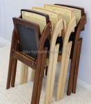 Wooden Rattan Folding Living Room Dining Chairs Modern Design Style for Dining
