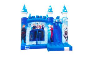 China Inflatable Snow Ice Princess Bounce House With Slide For Childrens factory
