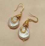 New Pearl Studs Hoop Earrings for Women Gold Color Crystal Beaded Drop Earring
