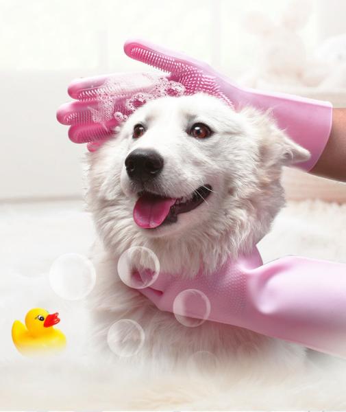Massage Gloves Bath Grooming Dog Cleaning Washing Bathing Tool Shampoo Hand Comb