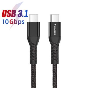 Focuses PD 100W USB Type C To Type C 3.1 Gen 2 Cable For Data Transfer