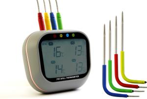 China 60m Wireless Grill Meat Thermometer Remote Monitor With 4 Probes factory