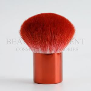China Red Metalized Handle Kabuki Bronzer Brush Daily Makeup Tools High Performance factory