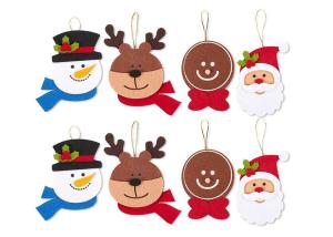 China Hanging Decorative Kids 10CM Felt Christmas Ornaments factory