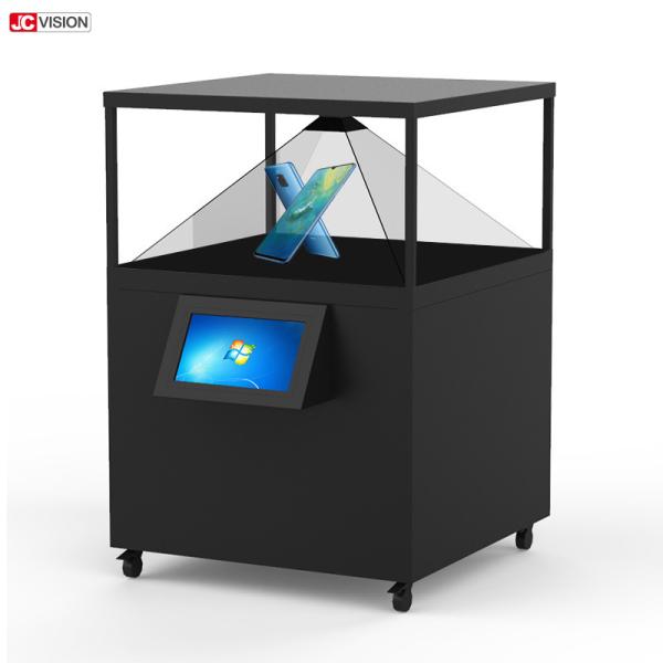 360 Degree Transparent LCD Screen Showcase 3D Holographic Display Pyramid