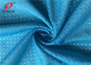 China Blue Colour 100% Polyester Sports Mesh Fabric Athletic Garment Material factory