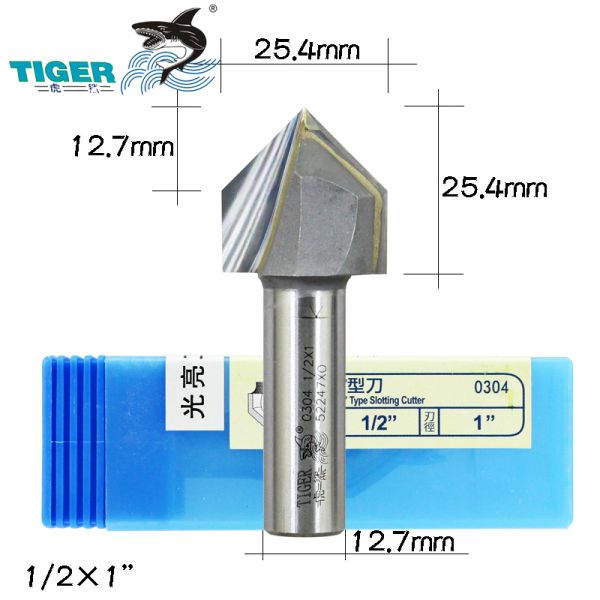 1/2 X 63mm Tiger Bit V Type Decorative Face Mill Carbide Inserts 25.4mm