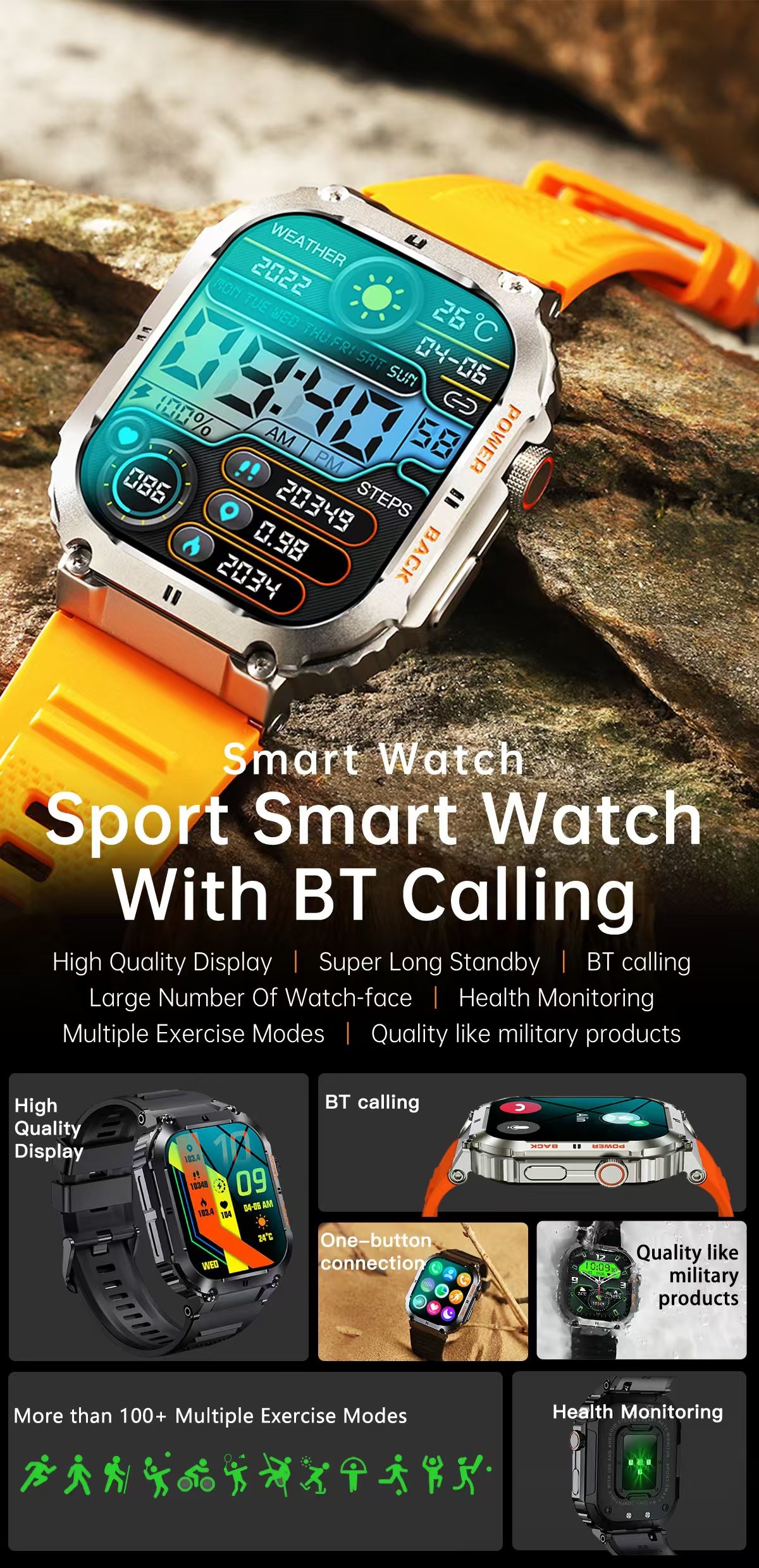 IPS Display Smart Watch 1.96 Inch K57 Pro Smartwatch With Large Battery