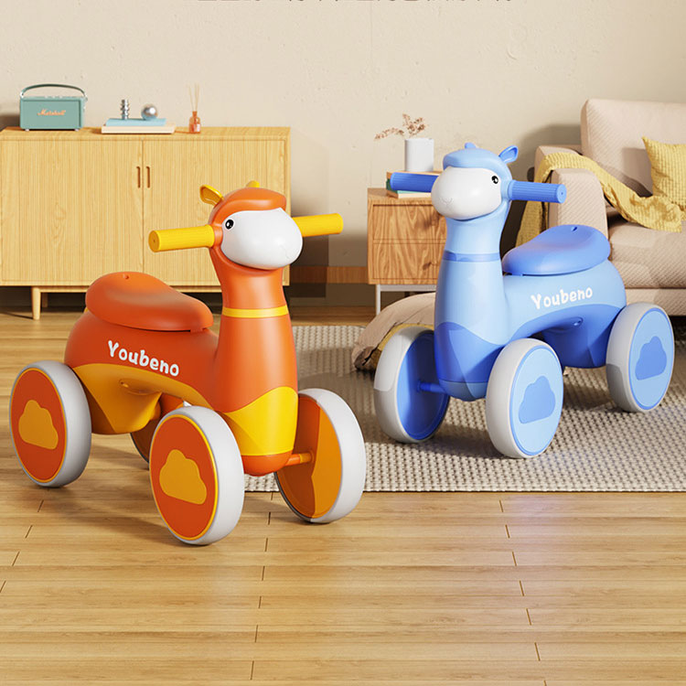 Four-Wheeled Children's Stroller Toddler Balance Bike Car Learning Toy for Boys Girls