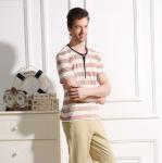 Modern Design Hemp Cotton Clothing Short Sleeve V Neck Shirt 180 Grams Fabric