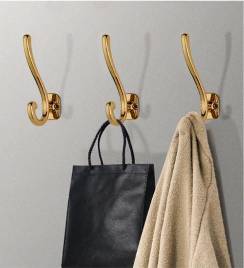 Modern Gold Black Cloth Coat Wall Hooks Hangers Heavy Duty Zinc Alloy Metal Wall