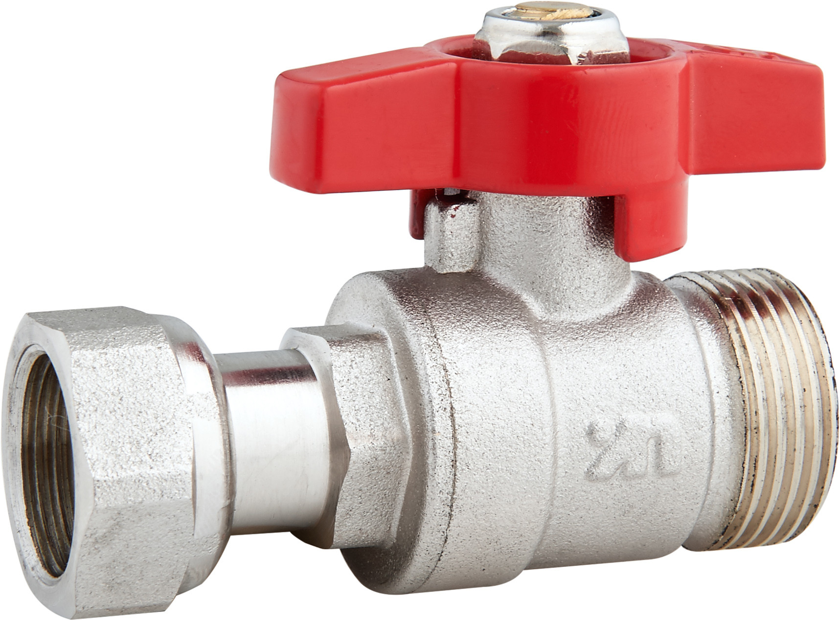 5401A Gas Stove Brass Ball Angle Valve DN15 for Residential Hot Water Supply w/ Plastic pipe Adapter x Flex. Female Nut