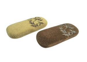China Slim Plush Embroidery Hard Durable Optical Glasses Case Reading Eyeglasses Box factory