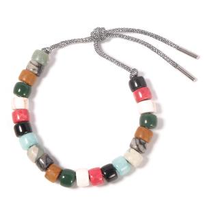 China Gray Jasper Forte Beads Bracelet , Silver Cord Jasper Bead Bracelet 16.2g factory