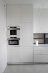 EB Modern Contemporary White Kitchen Cabinets With Dinning Table