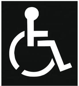China Black PVC Stencil High - Impact Plastic For Wheelchair Handicap Symbol factory