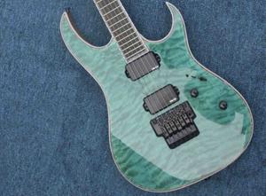 China Factory Custom Green electric guitar body black hardware mahogany body neck rosewood back side fingerboard factory