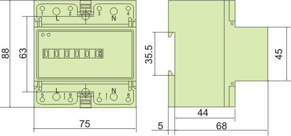 Din Rail Single Phase Digital 100A Power Energy Meter