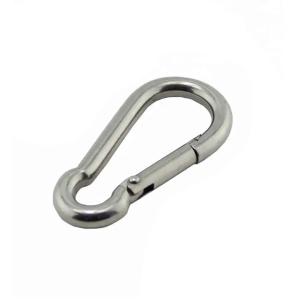 China Water Treatment 8mm Stainless 304/316 Outdoor Chain Safety Spring Clip Carabiner Snap Hook OEM factory