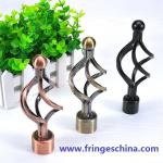 Classical delicate iron curtain rod finials for home decoration