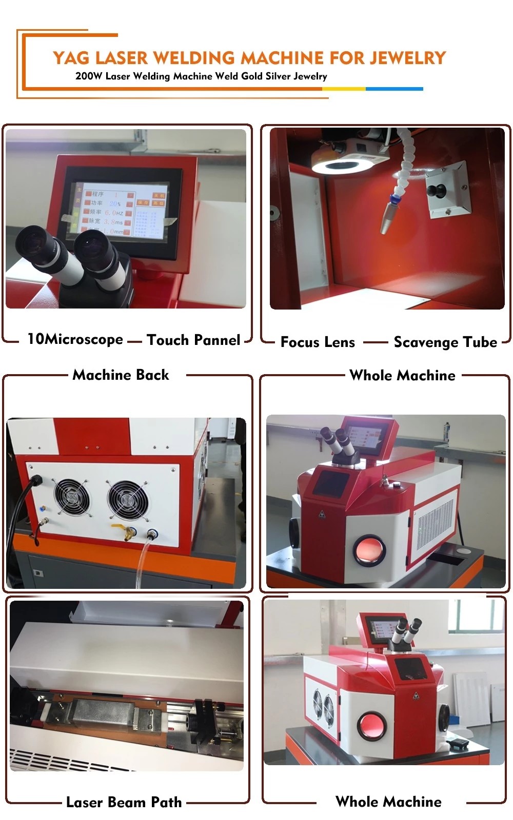 Advertising Industry Jewelry Laser Welding Machine Red Color Stable Performance