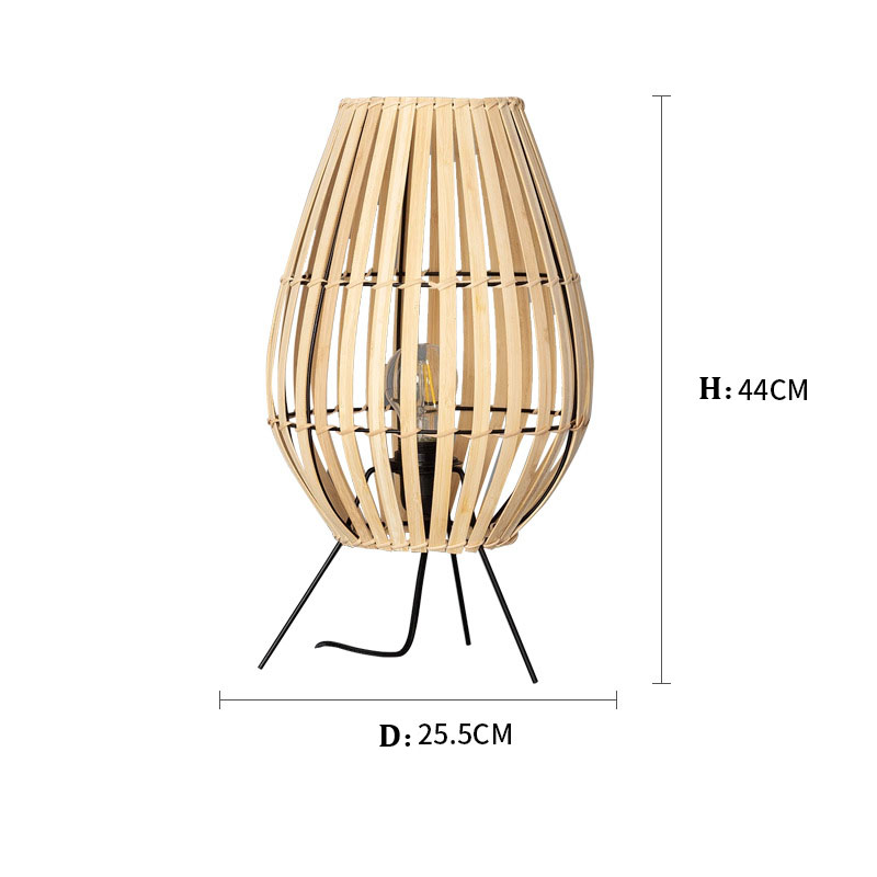 Chinese Style Modern Rattan Lamp For Bedroom Bedside Tea Room