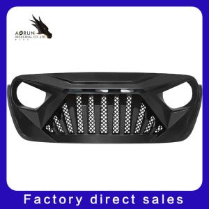 China Car Grille For 2018-2022 Jeep Wrangler JL ABS Shark Grill Front Bumper Grille Glossy Black US Has Stocks factory