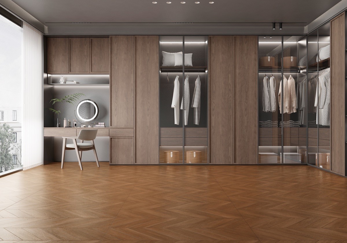 Antibacterial 24"X48" Brown And Beige Wooden Porcelain Tiles For Bedroom
