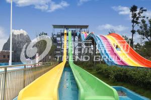 China High Speed Fiberglass Water Slides / Adult Water Plastic Slide for Adventure Water Park factory
