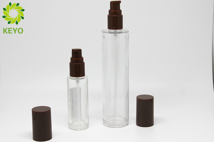 30ml 120ml Transparent Glass Pump Bottles For Foundation / Lotion / Concealer