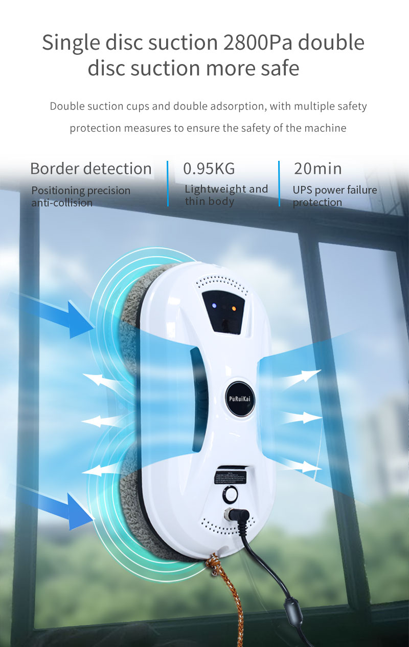 Remote Control App Robotic Window Washer English Automatic Domestic Window Cleaner