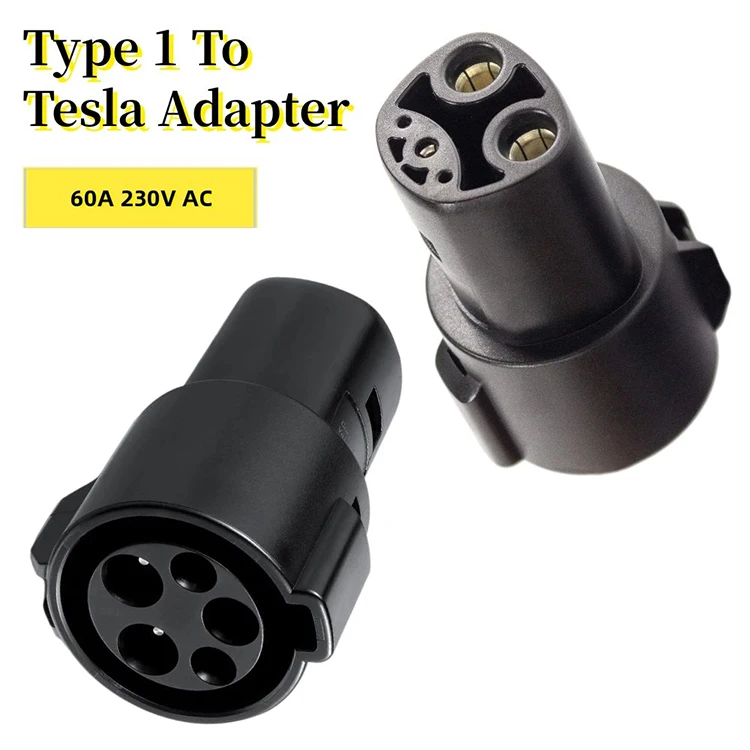 Type 1 To Tesla Adapter 60A Tesla To J1772 EV Adapter For New Energy Electric Vehicle Tesla Car Charging Adapter