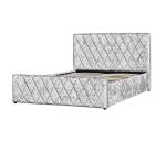 Crush Light Grey Velvet Bed Frame Fabric Gas Lift Bed With Storage EMC
