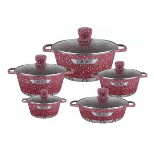 China Best Selling Multi-color Non Stick Cooking Pots Steel Pot Double Bottom Cookware Pot With Glass Lid factory
