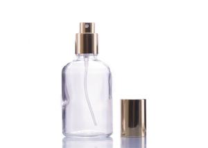 China 100ml Clear Glass Fragrance Bottles Color Coating With Gold Mist Spray Cap factory
