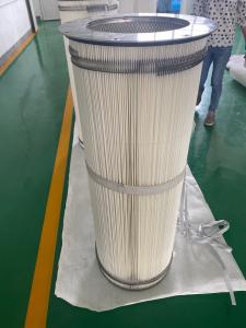 China 0.5um 324*660 Flange Sandblasting Dust Filter Cartridge factory