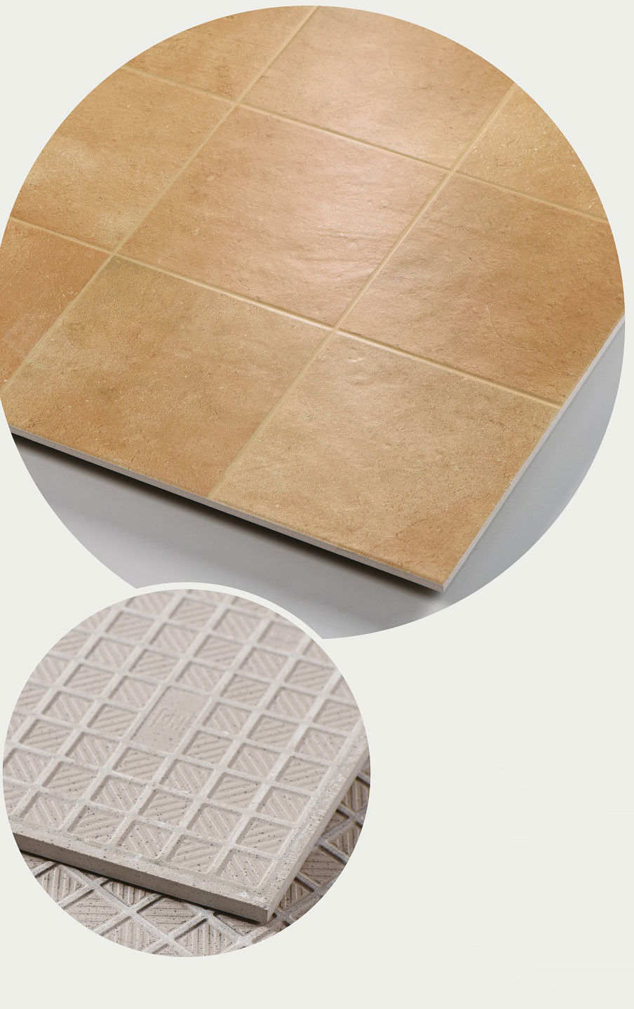 Anti-Slip Light Brown Exterior Floor Eco-Friendly Ceramic Tiles For Bedroom 600x600m