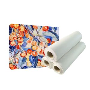 Large Format Inkjet Texture Polyester Canvas Roll For Aqueous Pigment